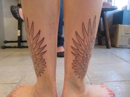 Angel Wings Legs Tattoos Design Image Pic